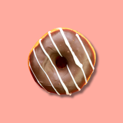 White chocolate drizzle donut crafted in Nairobi – Go Nuts Donuts